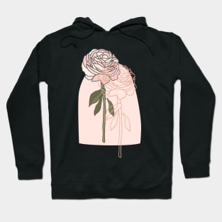 Abstract Line Art Rose Gold Rose Hoodie